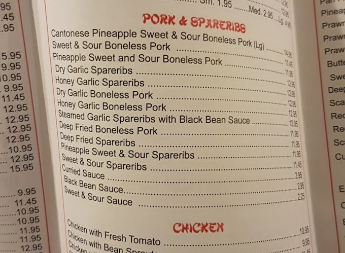 Bamboo Palace Restaurant Menu