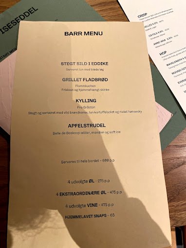 Restaurant Barr Menu - Copenhagen