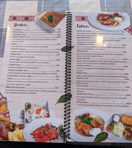 Tenen Restaurant Menu