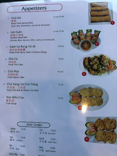 Bún Riêu Phương Nam Restaurant Menu