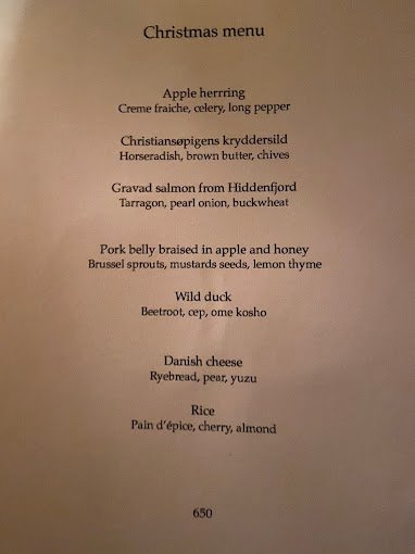 Selma Restaurant Menu - Copenhagen