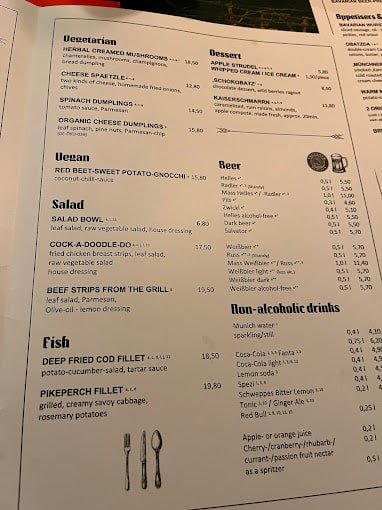 Münchner Stubn Menu - Munich