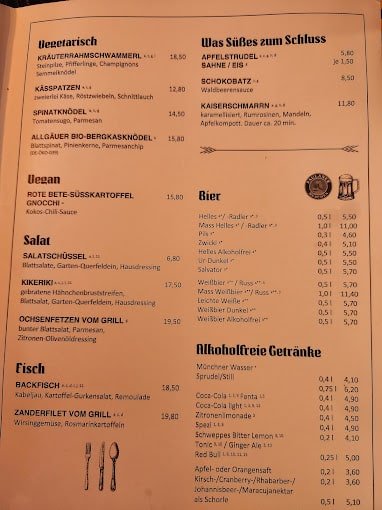 Münchner Stubn Menu - Munich