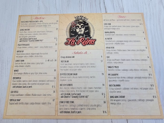 La Reina Menu