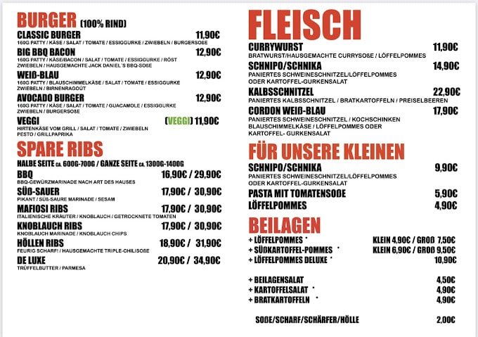 Mariannenhof Restuarant Menu - Munich