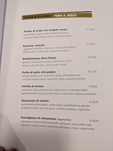 Oléo Pazzo Restaurant/Bar Menu - Munich