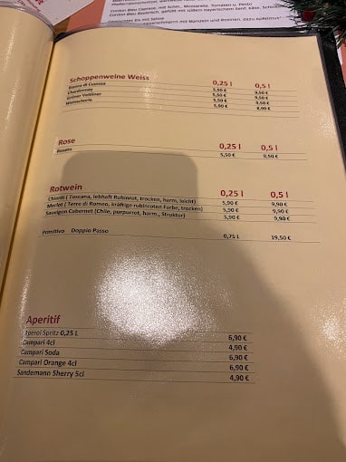 Andy's Krablergarten Menu - Munich