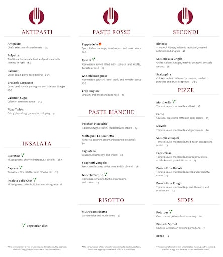 La Borchetta Restaurant Menu