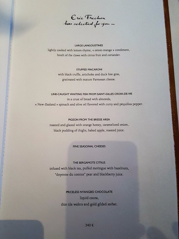 Epicure Restaurant Menu