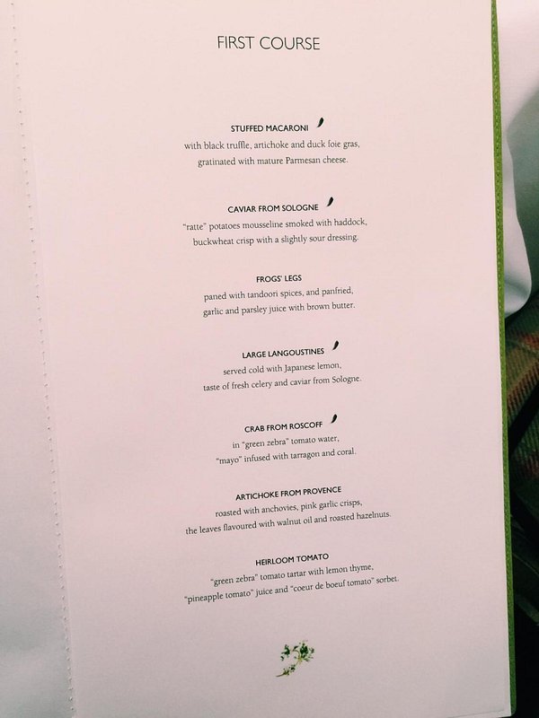 Epicure Restaurant Menu