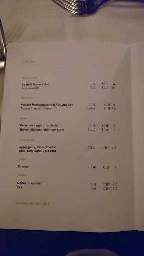 Kornhauskeller Restaurant & Bar Menu