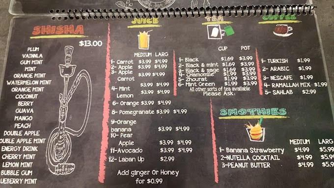 Ramallah Café Restaurant Menu