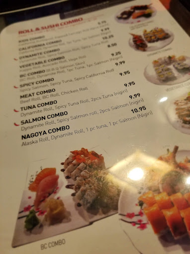 Nagoy a Sushi Restaurant Menu