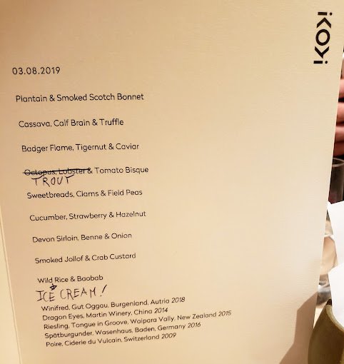 Ikoyi Restaurant Menu