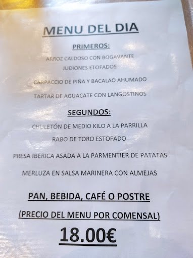 Venta El Buscón Restaurant Menu