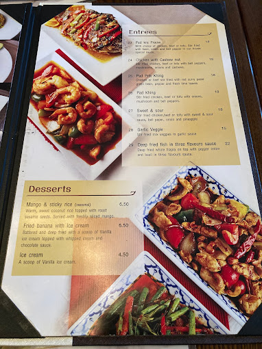 Sabai Thai Restaurant Menu