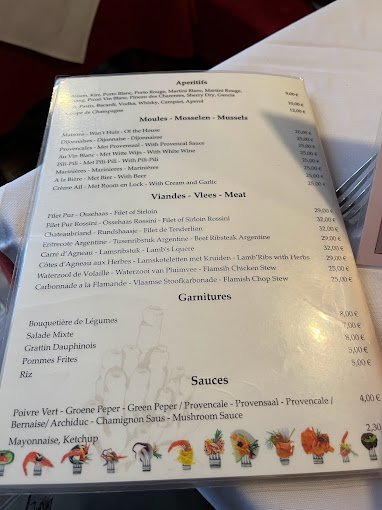 The Lobster House Menu - Brussels