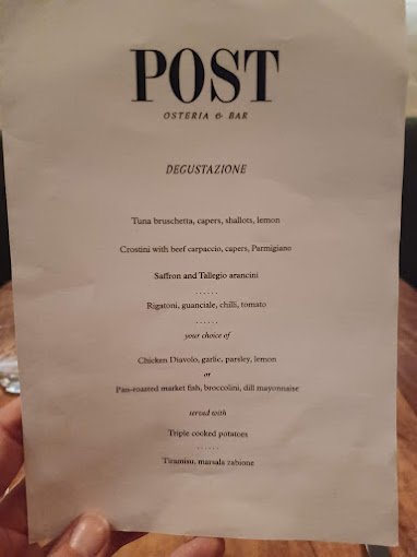 Post Restaurant Menu