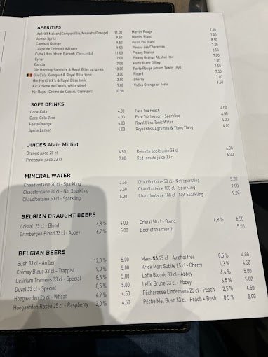 Le Marmiton Restaurant Menu - Brussels