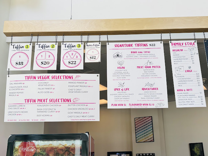 Tiffin India's Fresh Kitchen Menu - Kelowna