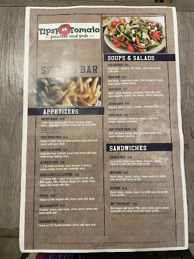 Tipsy Tomato Restaurant Menu