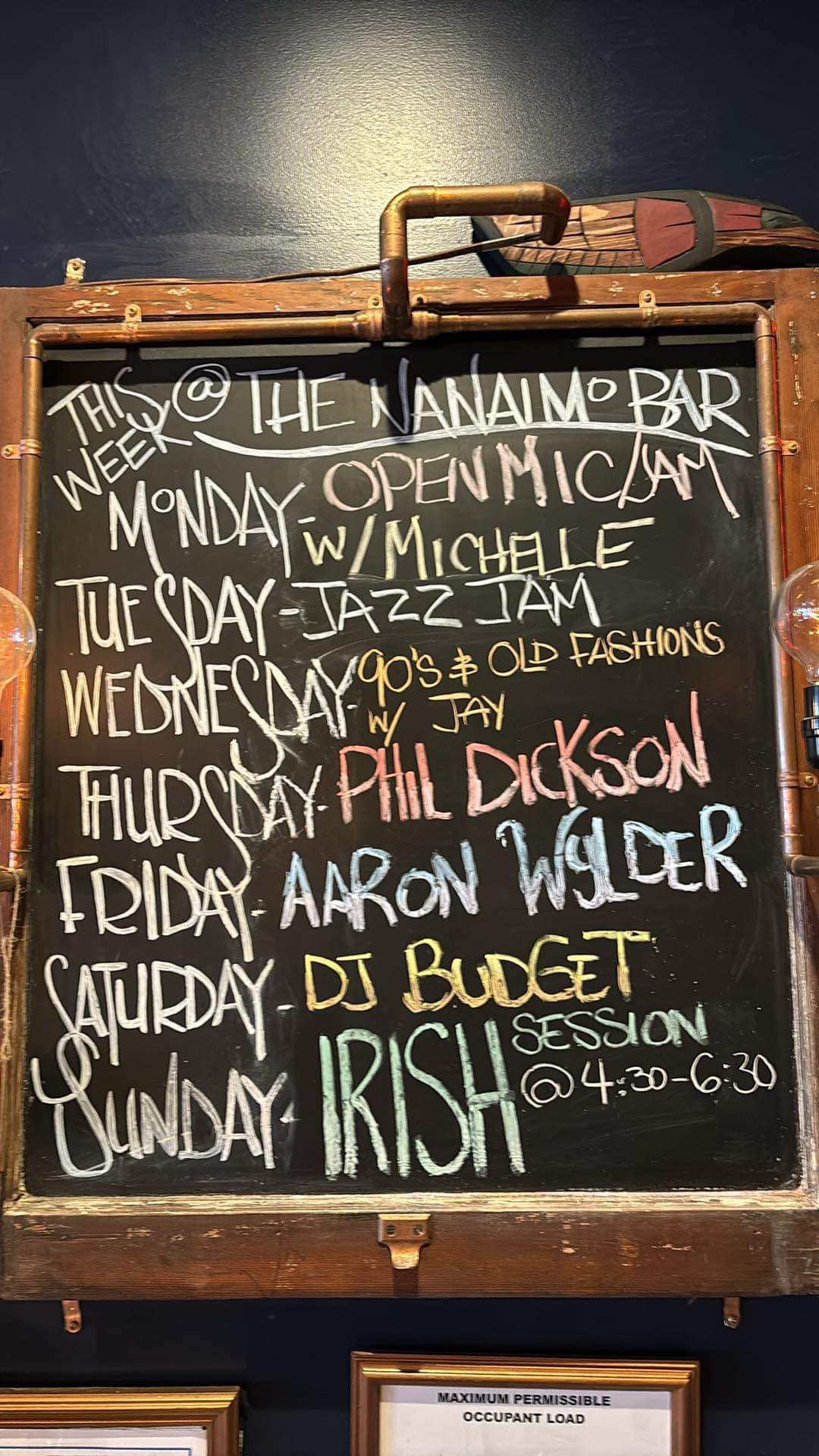 The Terminal Bar Menu Nanaimo
