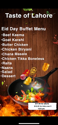 Taste of Lahore restaurant Menu - Surrey