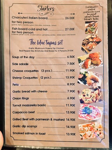 The blue Restaurant Menu - Brussels