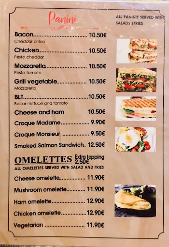 The blue Restaurant Menu - Brussels