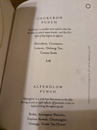 Berners Tavern Restaurant Menu