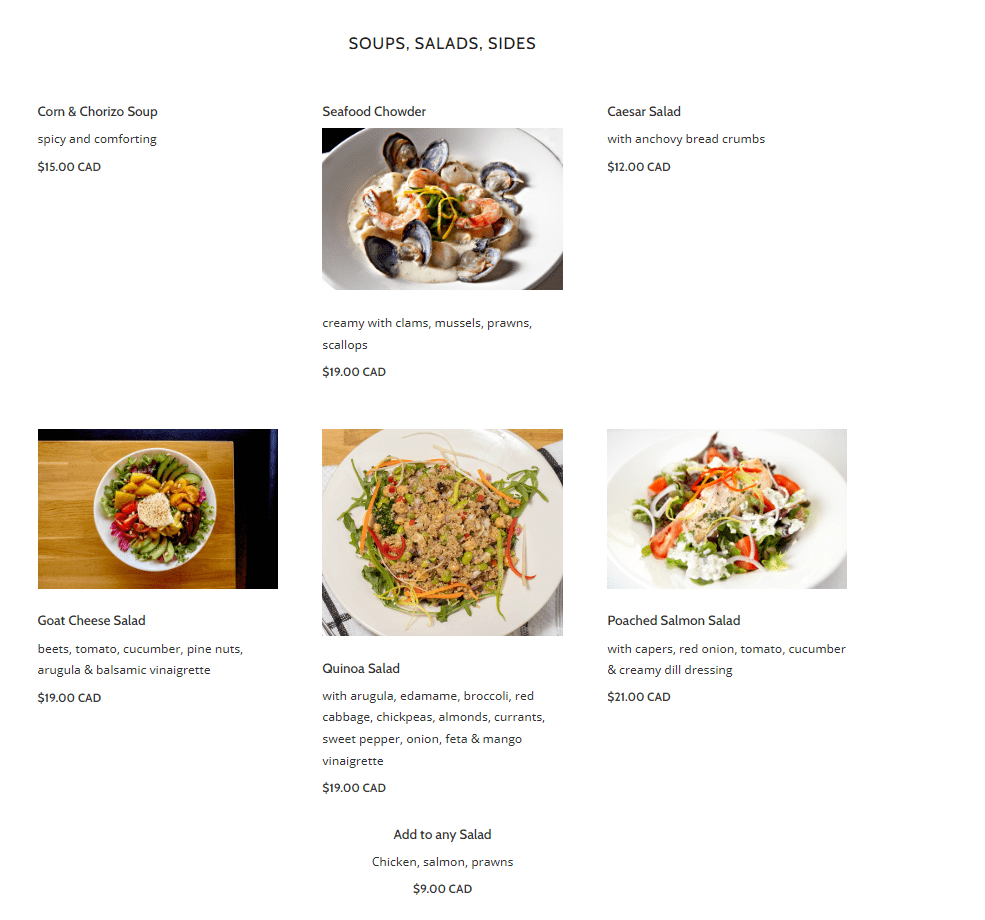 Cafe Carlo Restaurant Menu - Winnipeg