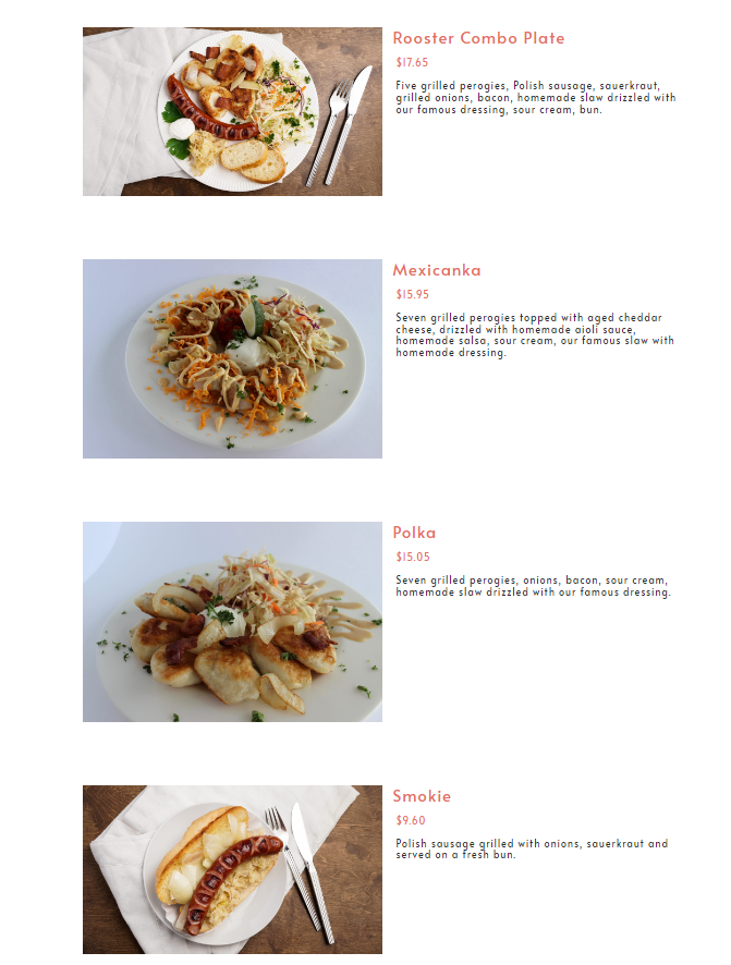 Hungry Rooster Menu - Nanaimo