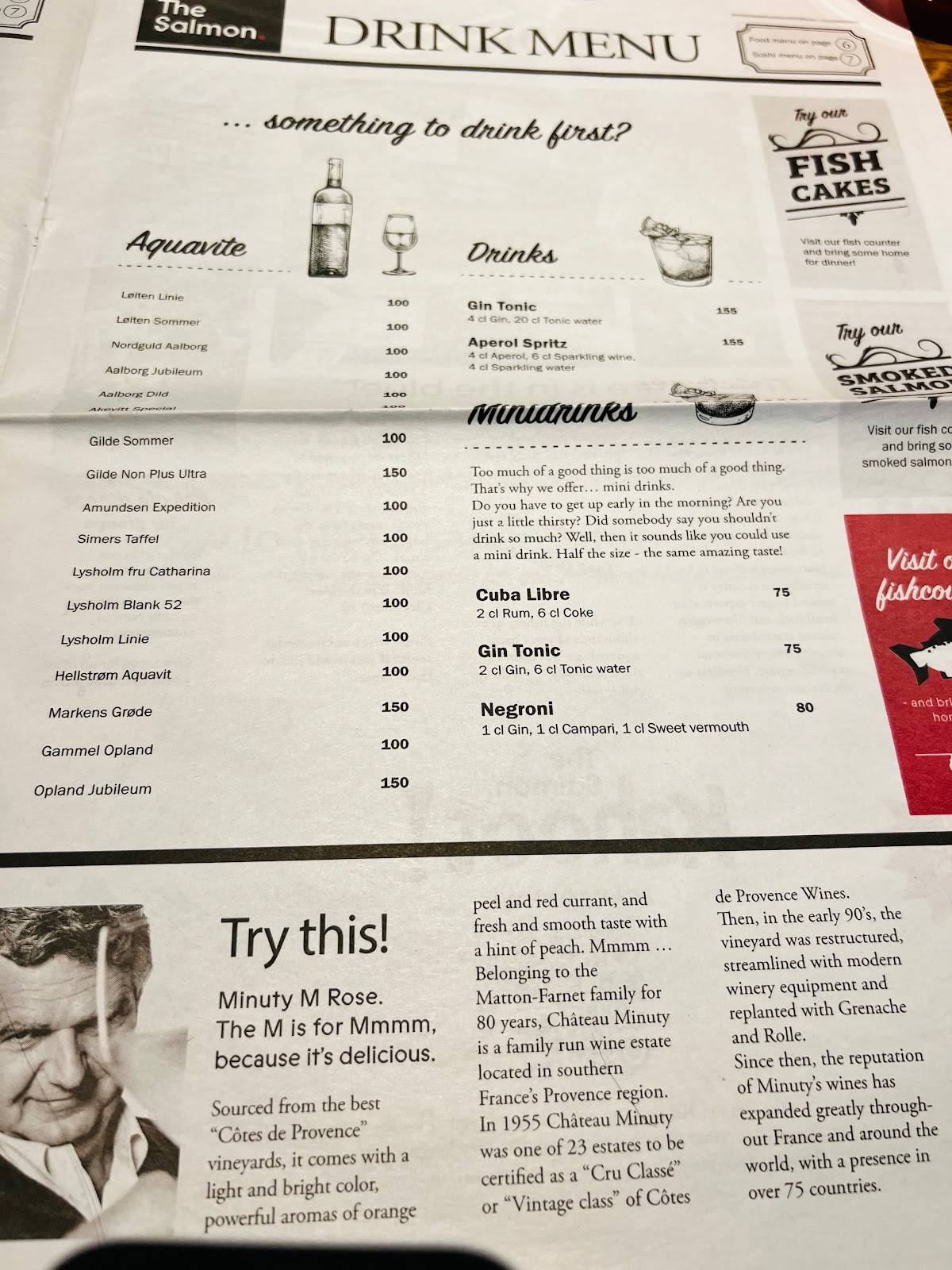 The Salmon Restaurant Menu - Oslo