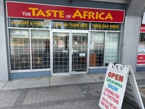 Taste of Africa Restaurant Menu - Surrey