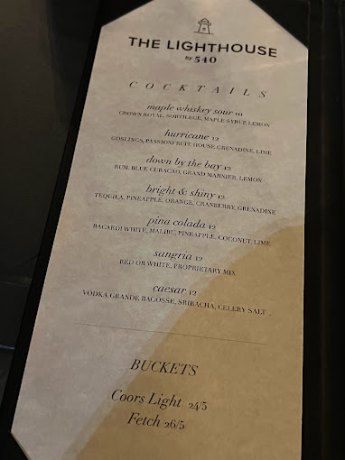 Lighthouse By 540 Restaurant Menu