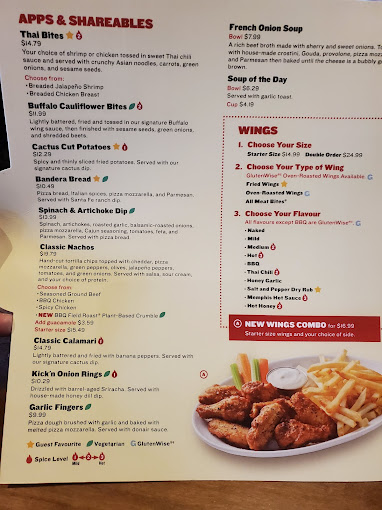 Boston Pizza Restaurant Menu - Fredericton