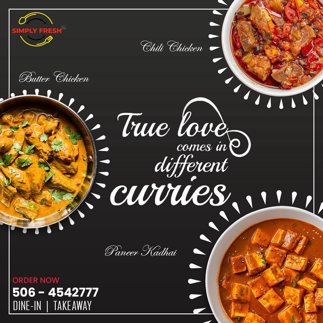 Simply Fresh Restaurant Menu