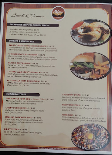 The Mantle Restaurant Menu - Yellowknife