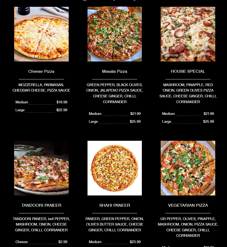 Masala kingdom Restaurant Menu